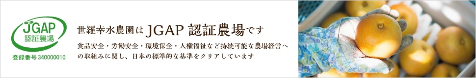 世羅幸水農園はJGAP認証農場です